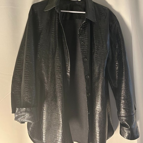 Zara Faux Crocodile Leather Shacket - Picture 1 of 3